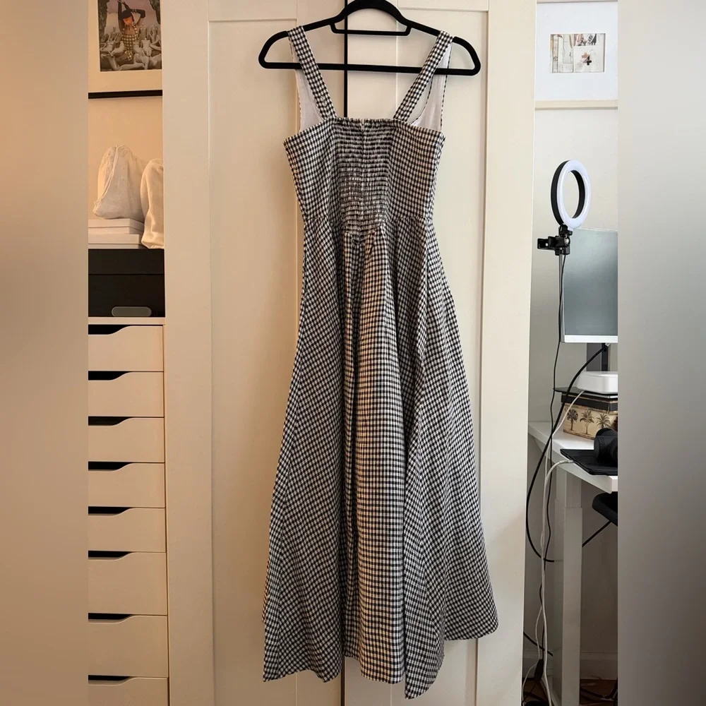 Reformation Balia Linen Dress Black and White Gingham XS / 0 - Picture 10 of 12